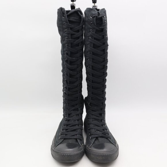 Converse All Star Women's Size 9 Knee High Sneaker Boots Zip Black 105383F - Picture 2 of 8